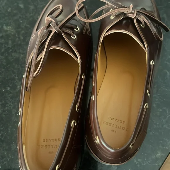 Sezane Classic Brown Leather Lace-Up Shoes - Picture 4 of 5